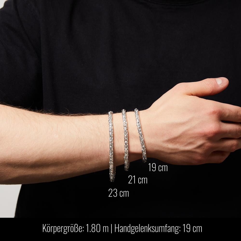 JEWLIX Königsarmband JEWLIX 4,5 mm Armband Königsketten Design 925er Silber KA0045