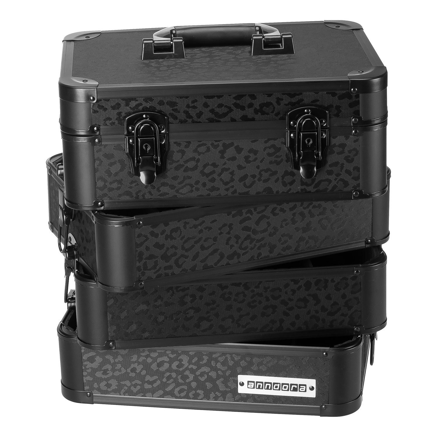 anndora Koffer Universal Etagenkoffer schwarz - 4 Ebenen, gepolsterter Trag günstig online kaufen