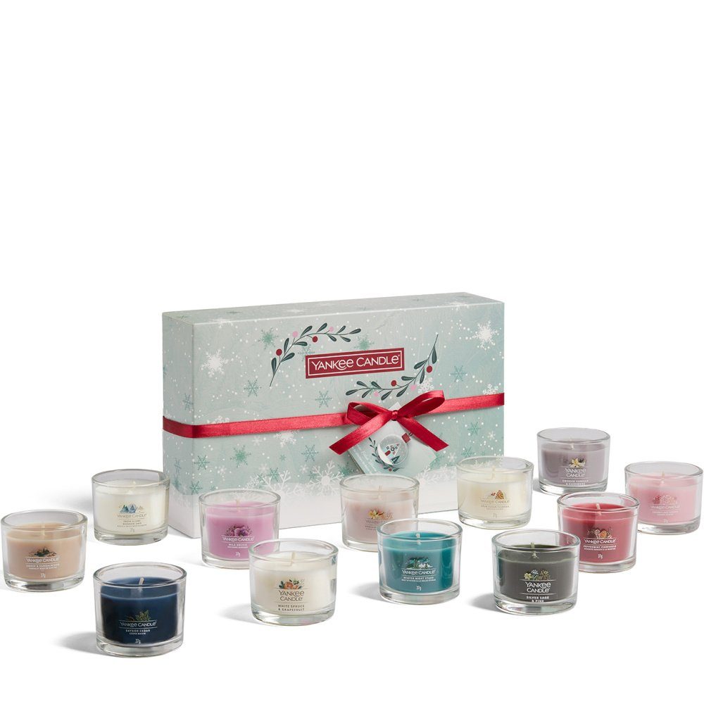 Yankee Candle Duftkerze Yankee Candle Geschenkset mit Motivgläsern 12 x 49g