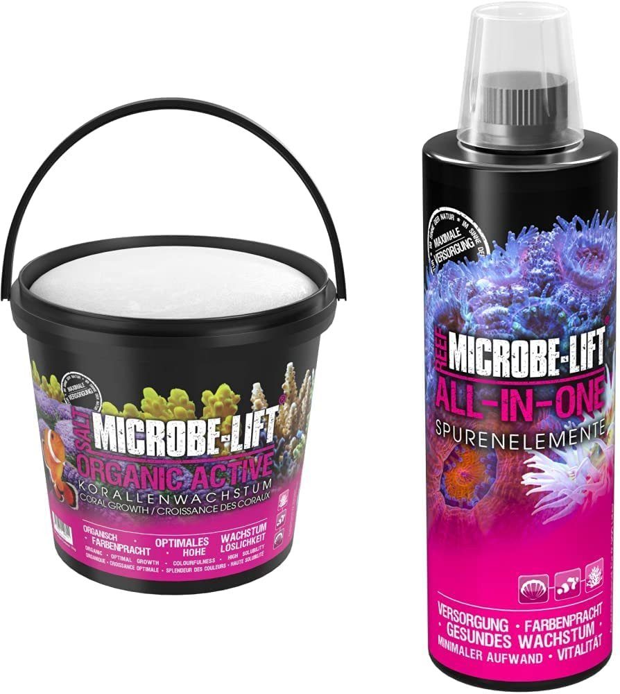 Aquarien-Substrat MICROBE-LIFT Set Organic Active Salt 10 kg & All in one 473ml
