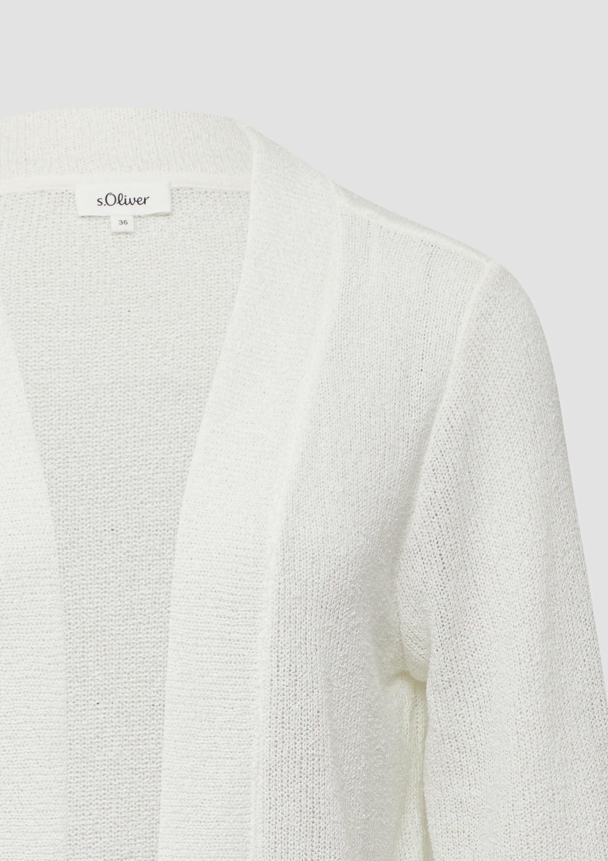 s.Oliver Cardigan Indoor-Jacke Cardigan aus Bouclégarn mit 3/4-Ärmeln