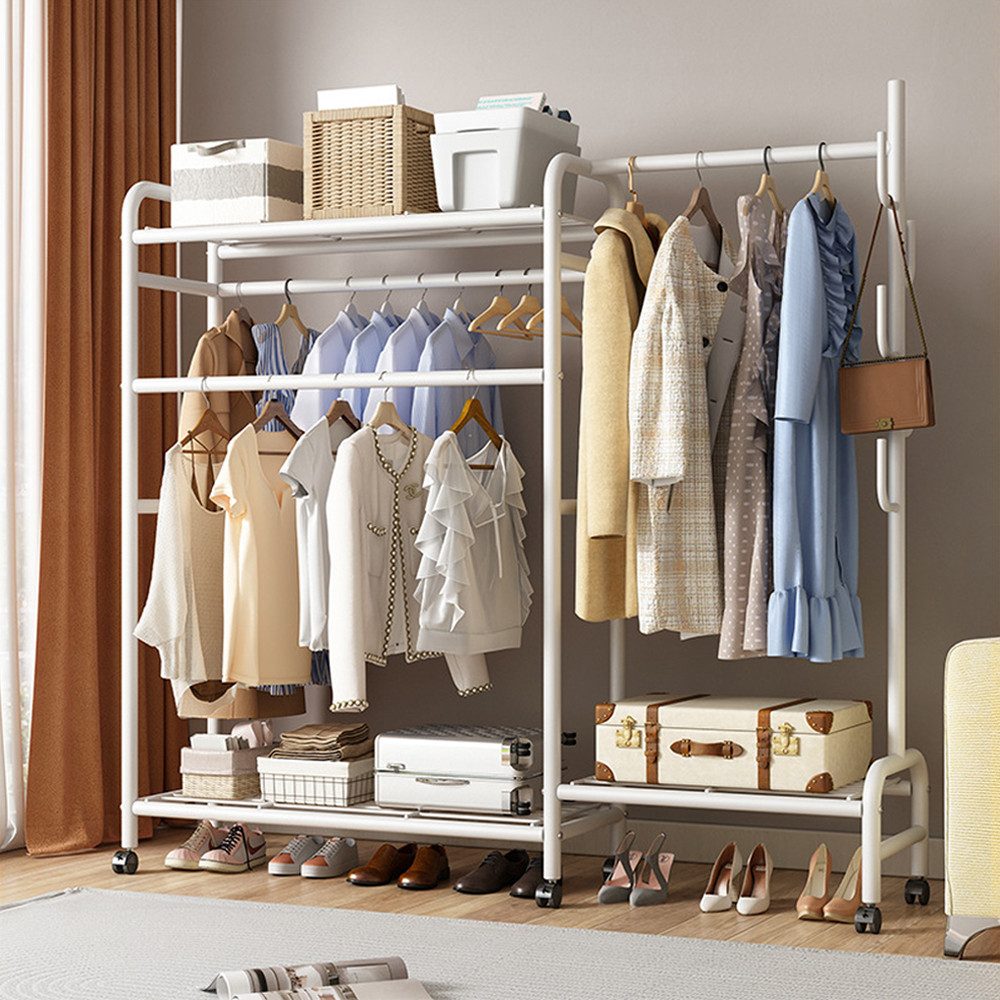 NUODWELL Kleiderständer Kleiderschrank,Freistehend Metall Kleiderständ Schw günstig online kaufen