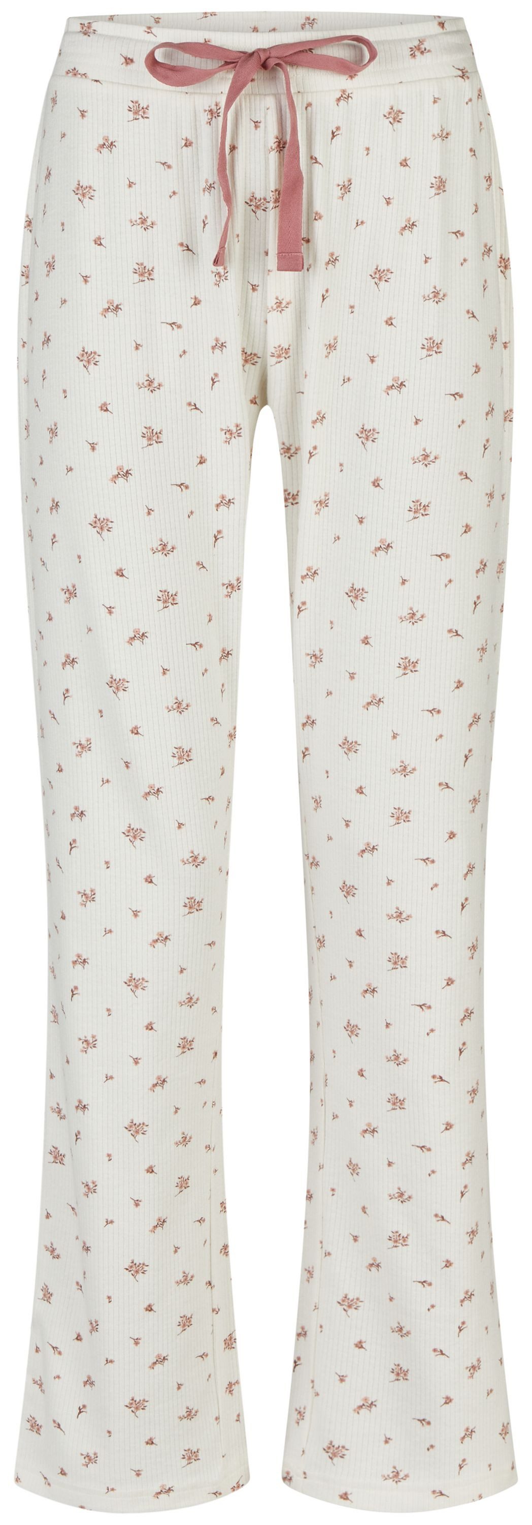 By Louise Schlafanzug Sleep Chic (Set, 2 tlg., 2-teilig) Damen Pyjama lang 3/4 Arm Baumwolle Rippstruktur