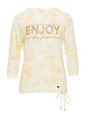 MONACO blue WEEKEND Rundhalsshirt Sweatshirt figurumspielend in Batik-Look