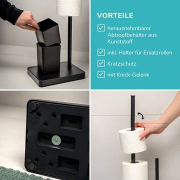 eluno WC-Reinigungsbürste Stand-WC-Garnitur 3in1, WC-Bürste, (Ersatz)Rollenhalter