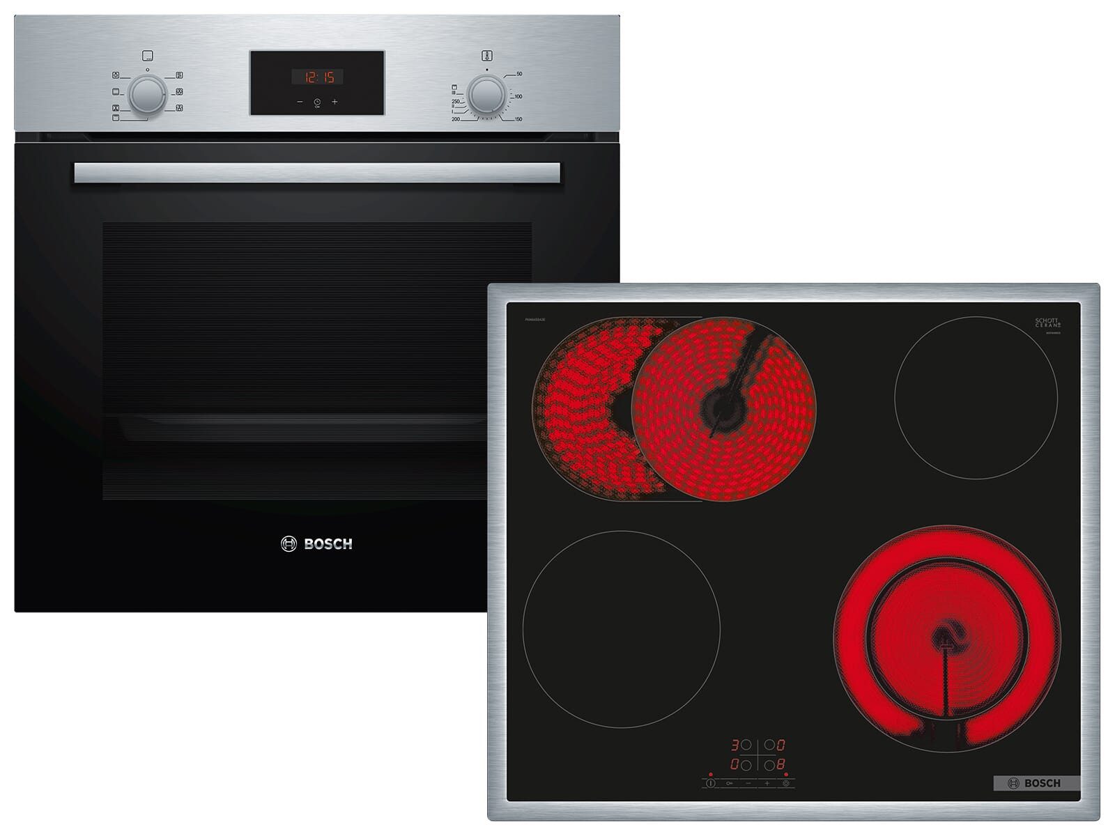 BOSCH Backofen-Set, mit Teleskopauszug nachrüstbar, TouchControl-Bedienung