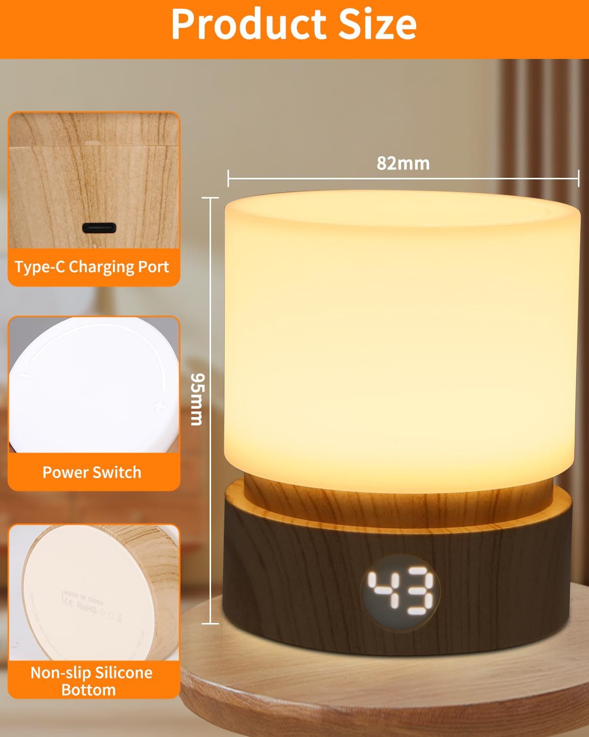 BlingBin Nachtlicht LED Nachttischlampe Touch Dimmbar günstig online kaufen
