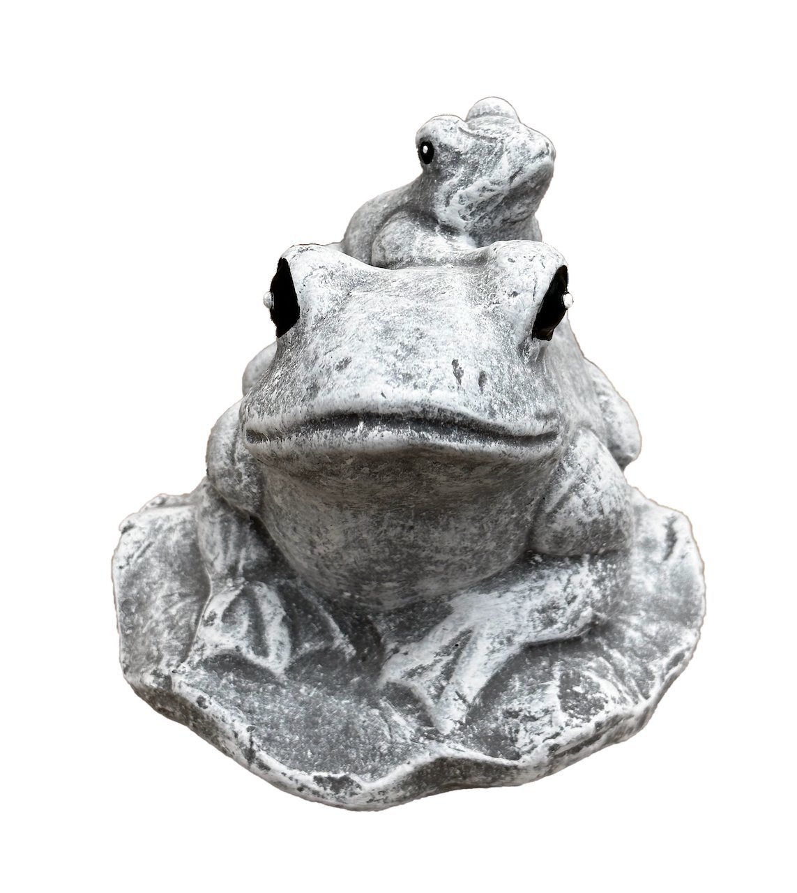 Steinfigur Frosch and Frösche Steinguss frostfest Familie Stone Style Gartenfigur