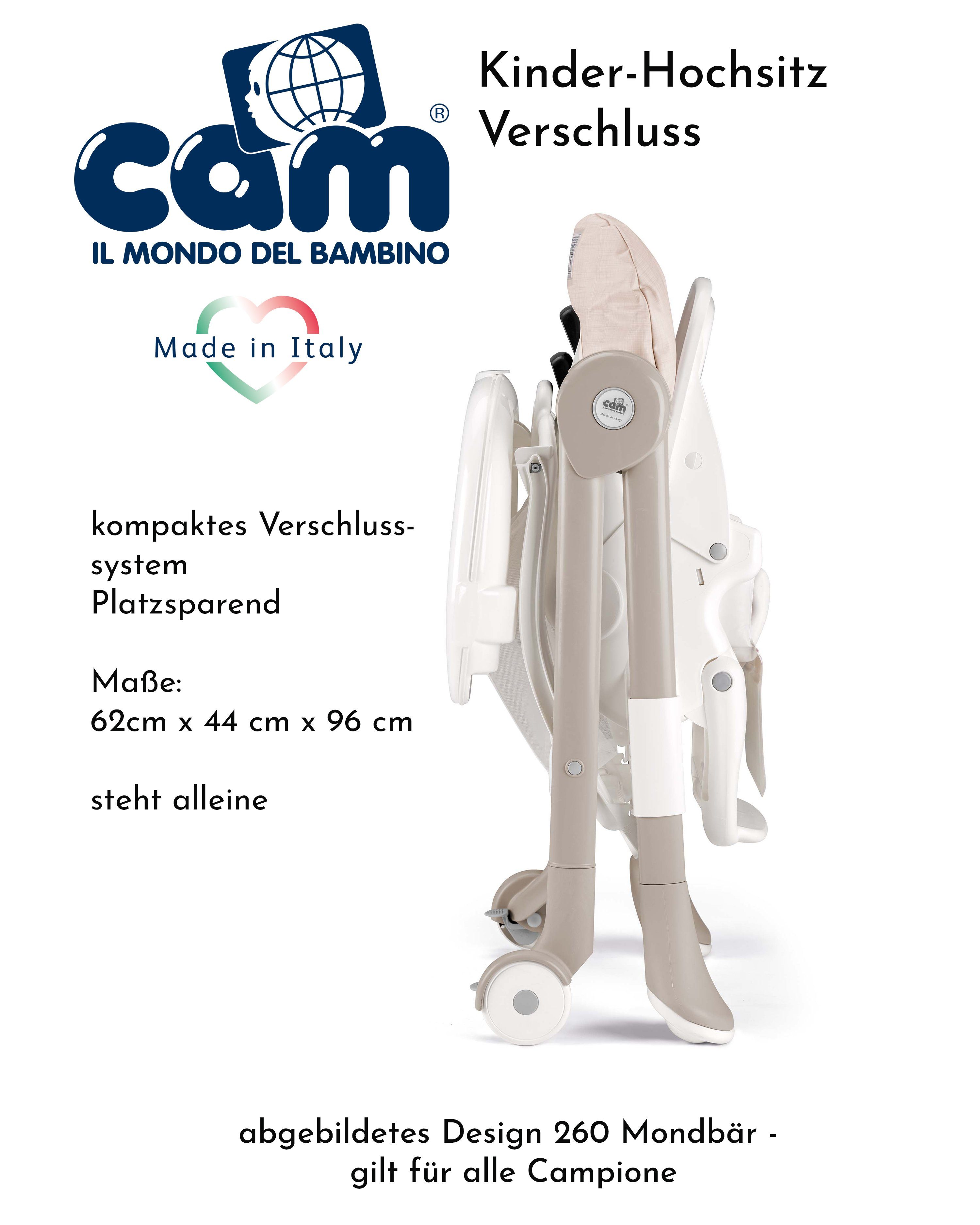 Tablett Teddy C262 CAM verstellbar g Hochstuhl mitwachsend Cam Baby-Stuhl - inkl. CAMPIONE