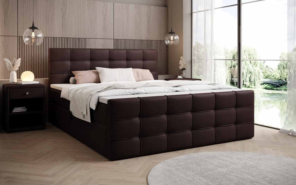 Luxusbetten24 Boxspringbett Luxor Kunstleder, mit Stauraum günstig online kaufen
