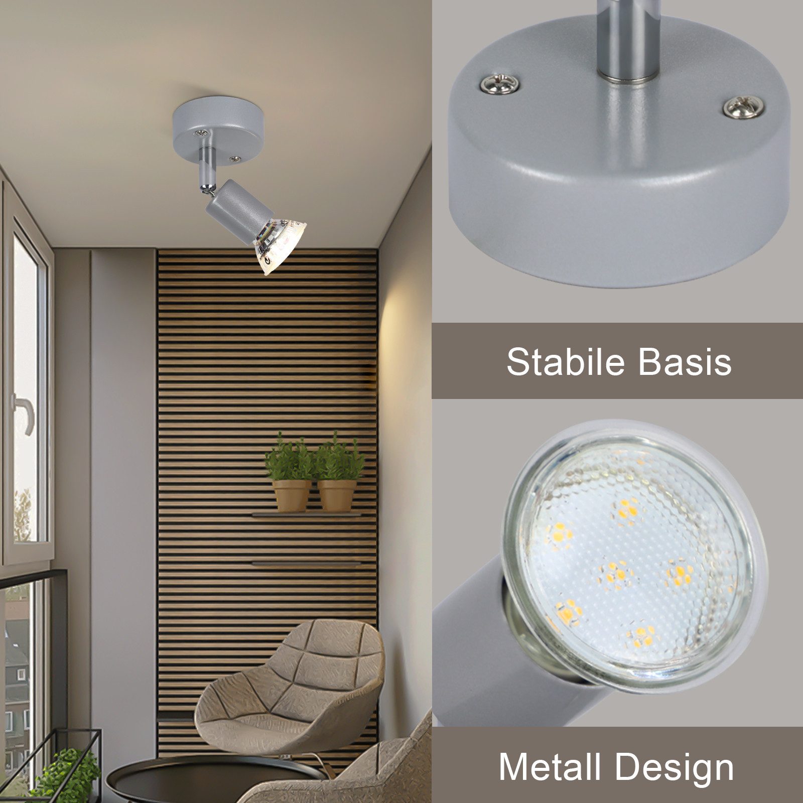 ZMH Deckenstrahler 1/2/3/4 Flammig GU10 Modern günstig online kaufen