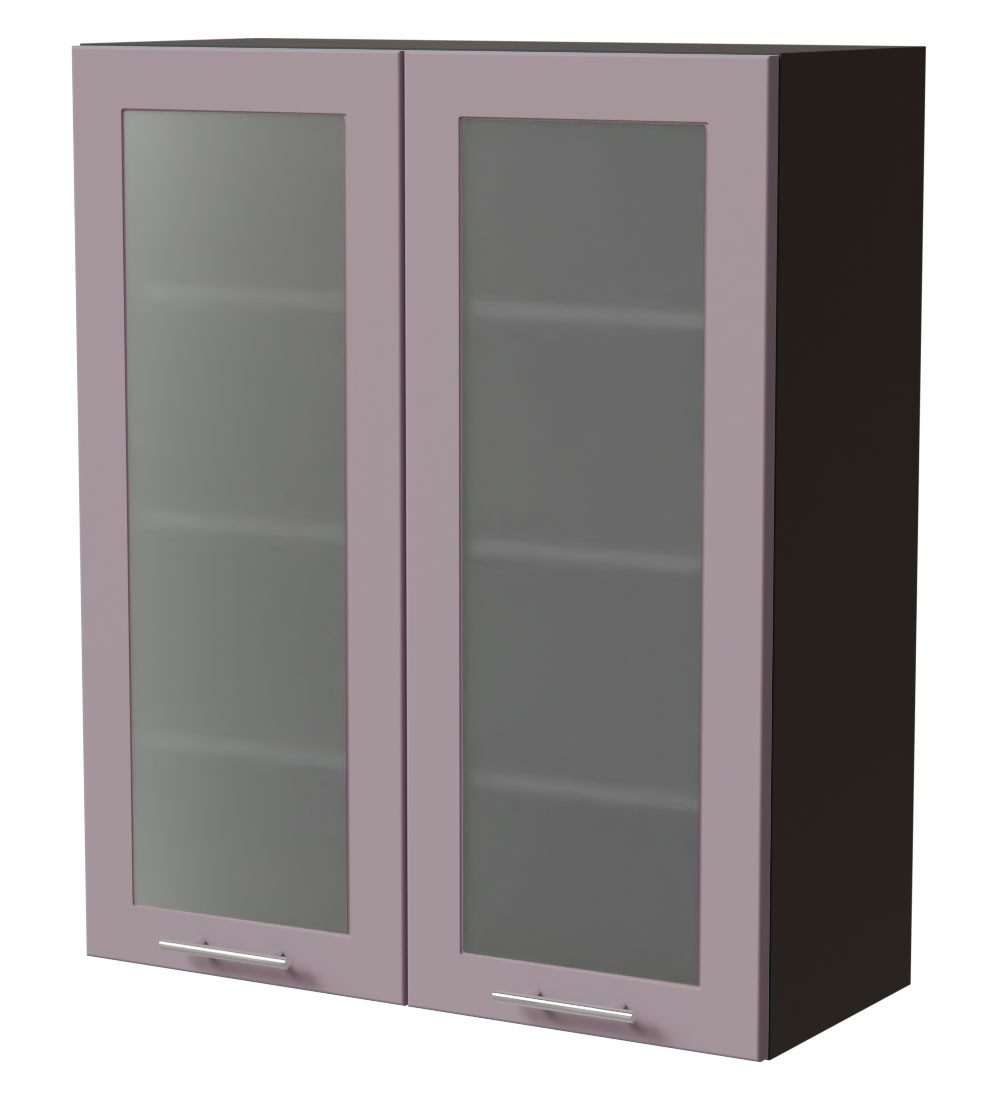 Feldmann-Wohnen Klapphängeschrank Bari (W4S/80, 2-türig, 3 Einlegeböden, 1-St., moderne Kassettenoptik, lackierte Fronten, 80x32,5x96cm) lava / RAL 4009 pastellviolett matt