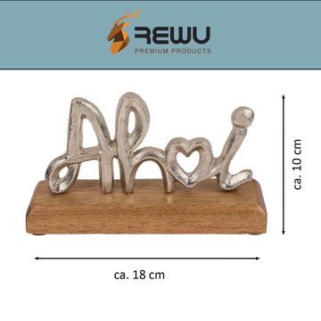 ReWu Planschbecken Silberfarbener Metall Schriftzug auf Holz Standfuss Ahoi