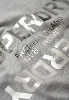 Superdry T-Shirt Superdry T-Shirt Damen PREMIUM BRAND REFLECTION PORTLAND Grey Marl