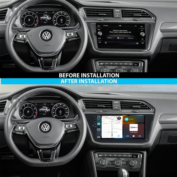 TAFFIO Für Volkswagen Tiguan 10&quot; Touchscreen Android Autoradio GPS CarPlay Einbau-Navigationsgerät