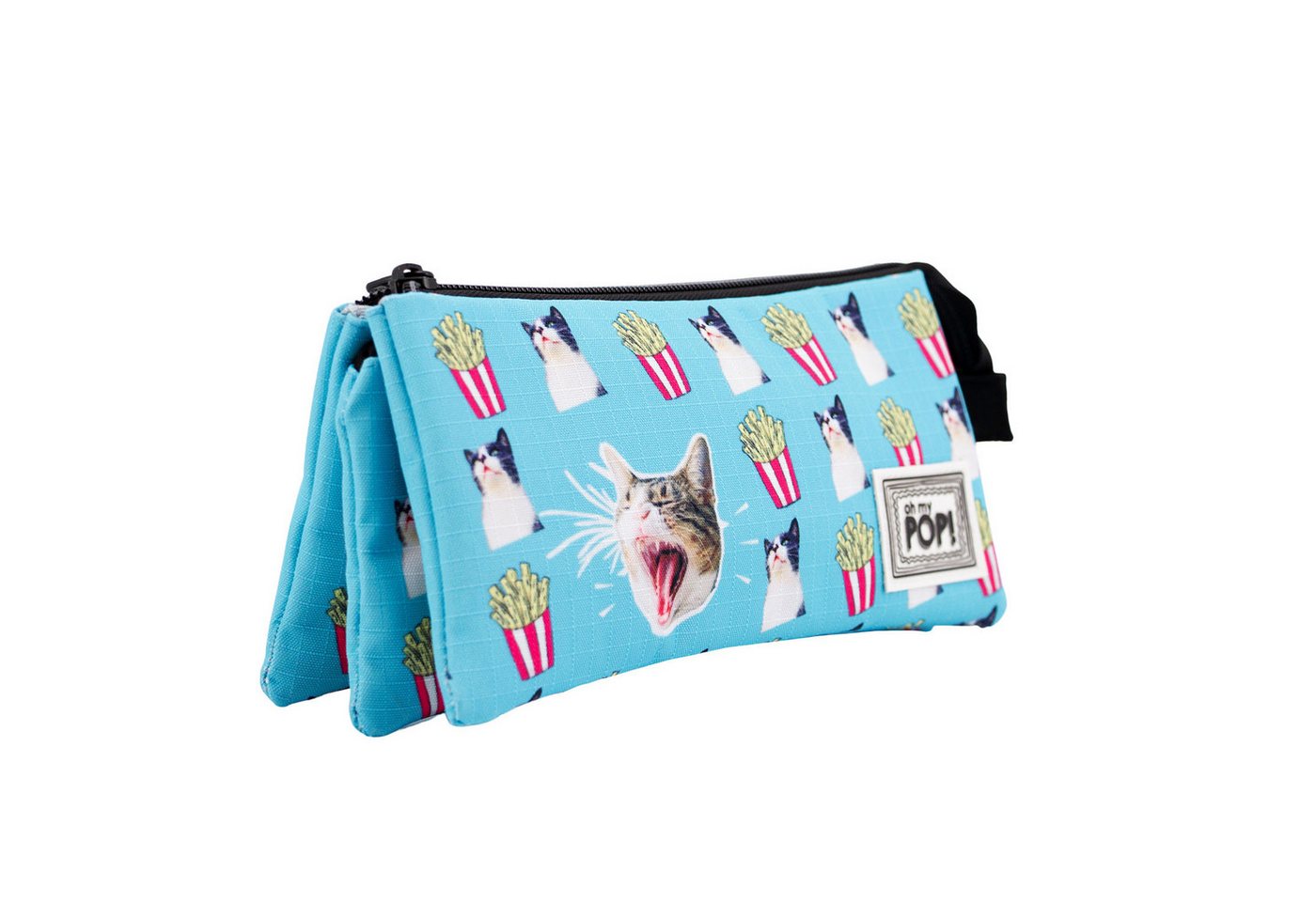 Thumbnail - Oh My Pop! Federmäppchen Angry Cat Stiftemäppchen Schlampermäppchen Mäppchen Federmappe, 3 Fächer