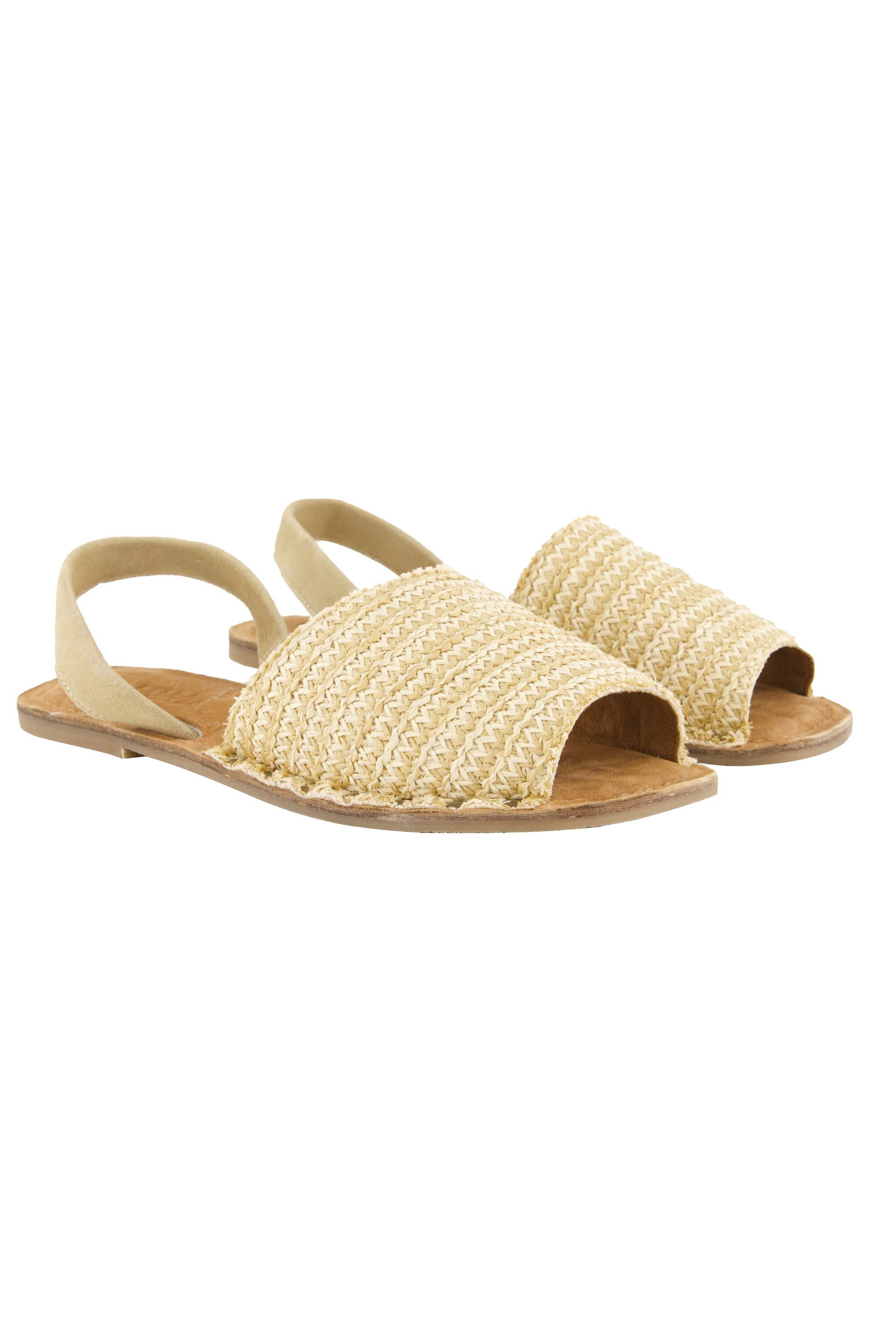 Ulla Popken Slingback-Sandale Raffia Suede Weite H Sandalette günstig online kaufen