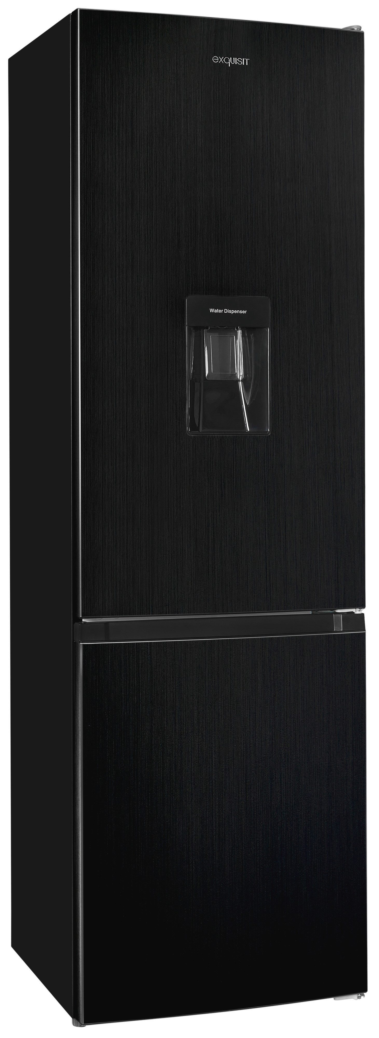 exquisit Kühl-/Gefrierkombination KGC265-70-WS-040D inoxlook-az, 179,5 cm hoch, 55 cm breit, 260 Liter Nutzinhalt, Wasserspender, 4 Sterne Gefrieren
