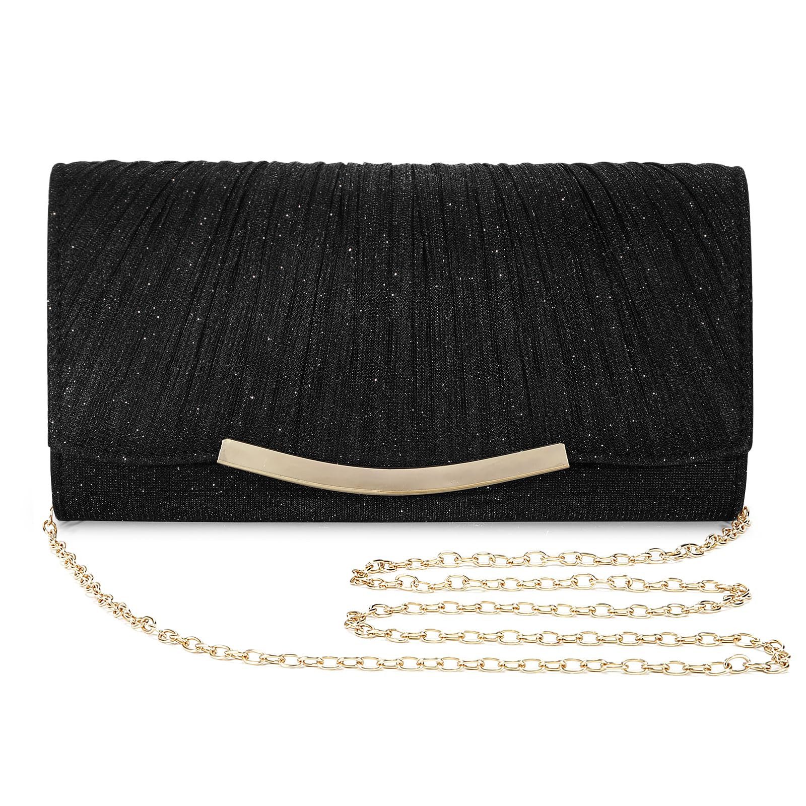 nsihing Abendtasche Damen Glitzer Abendtasche Umschlag Clutch Kette Abnehmbar,Clutch, Damen-Abendtasche / Umhängetasche / Hochzeitstasche