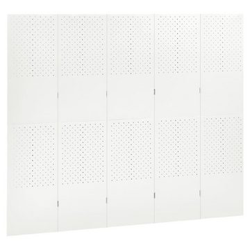vidaXL Raumteiler 5-tlg. Raumteiler Weiß 200x180 cm Stahl, 1-tlg.