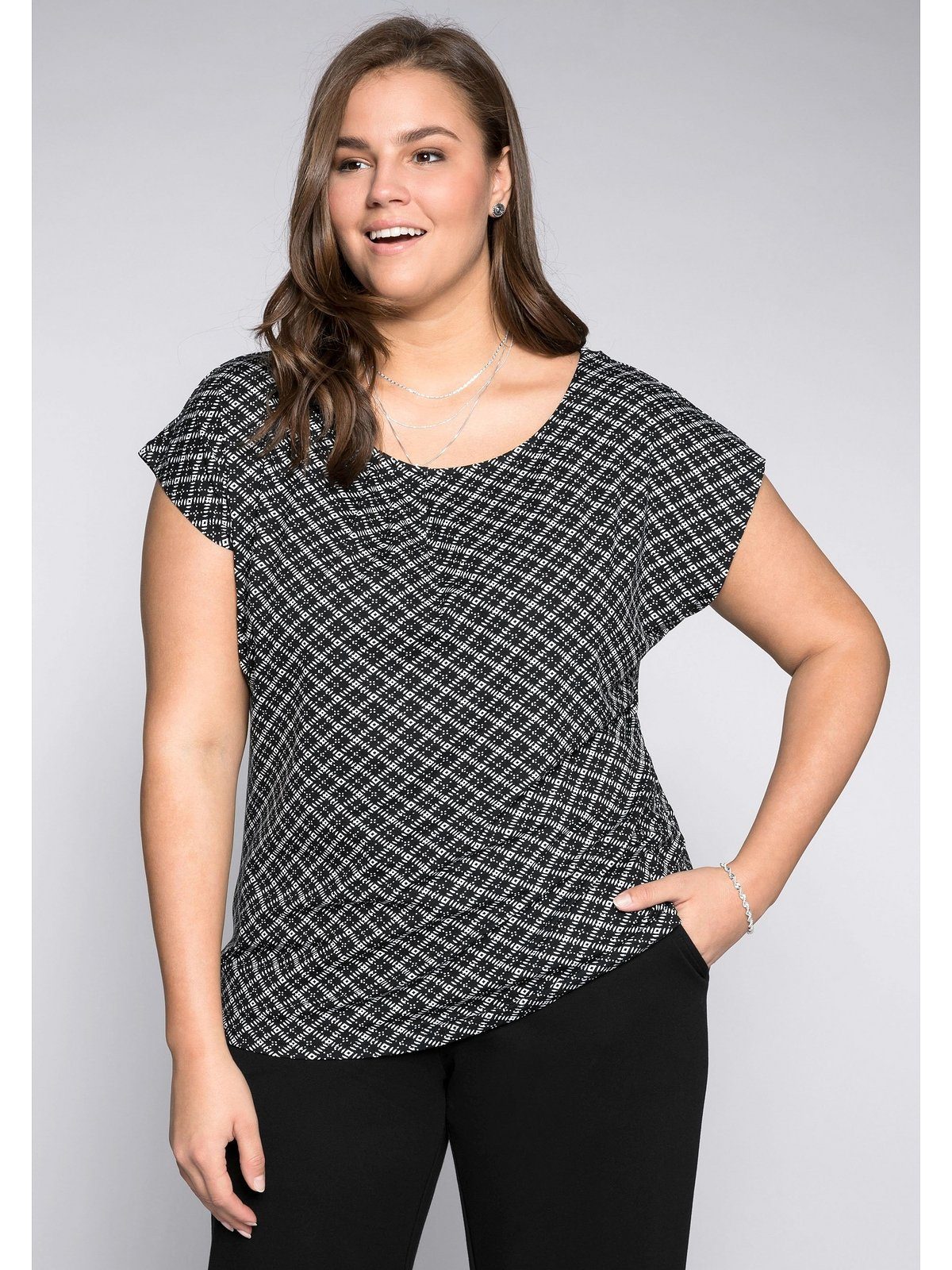 Sheego T-Shirt Große Größen mit gelegten Falten, aus angenehmem Viskosemix | Blusenshirts