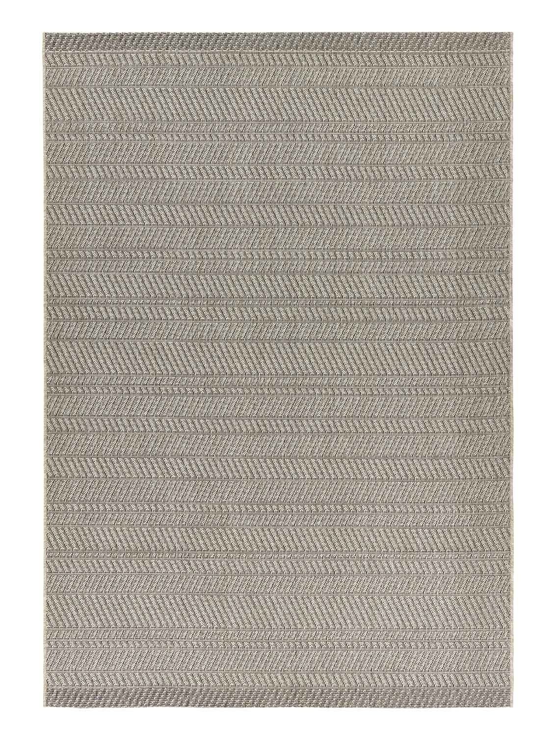 Outdoorteppich LINEO, Beige, Schwarz, Kunstfaser, 200 x 290 cm, rechteckig, UV-beständig, Wasserabweisend
