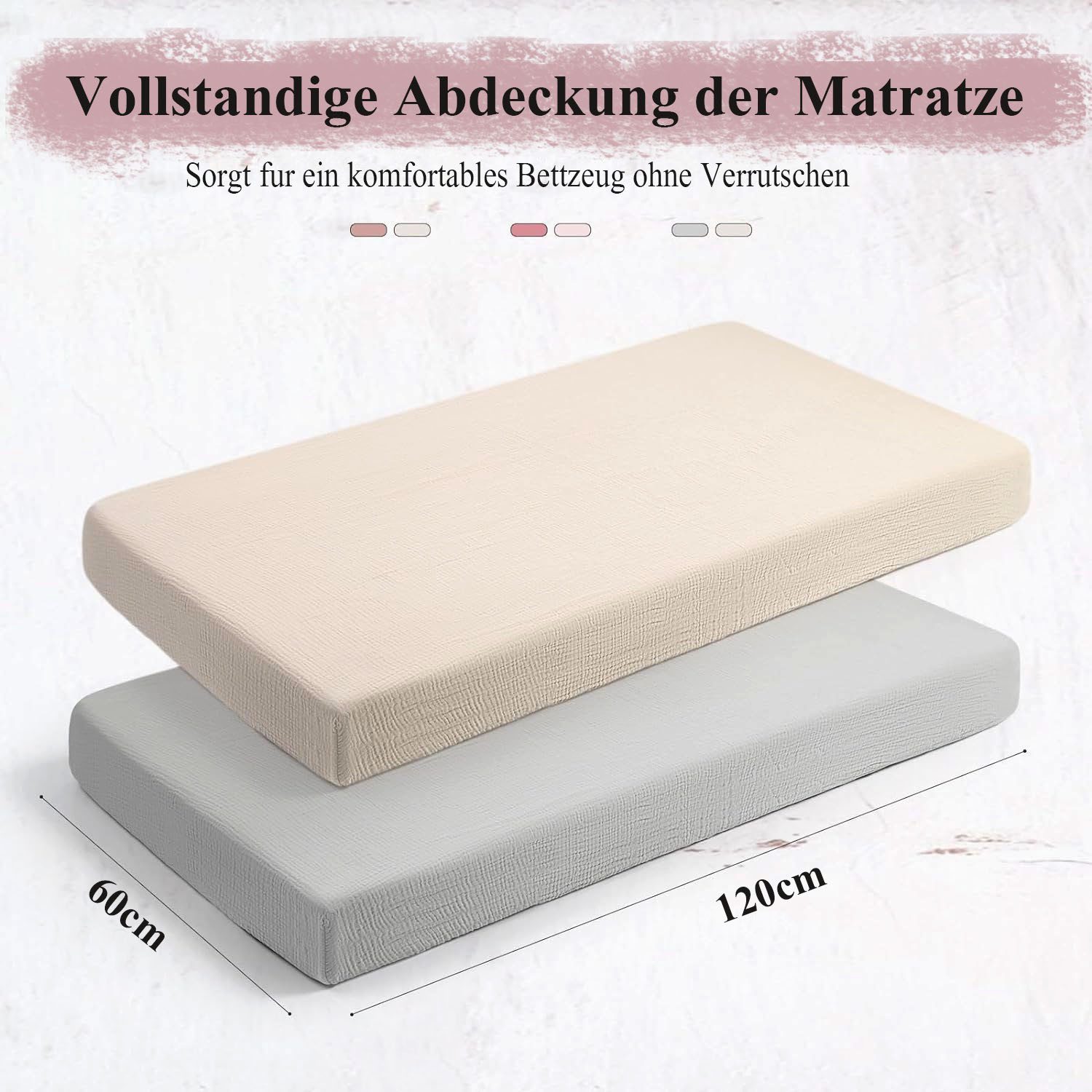 NUODWELL Spannbettlaken Spannbettlaken Babys Baumwoll-Spannbettlaken Hautfr günstig online kaufen