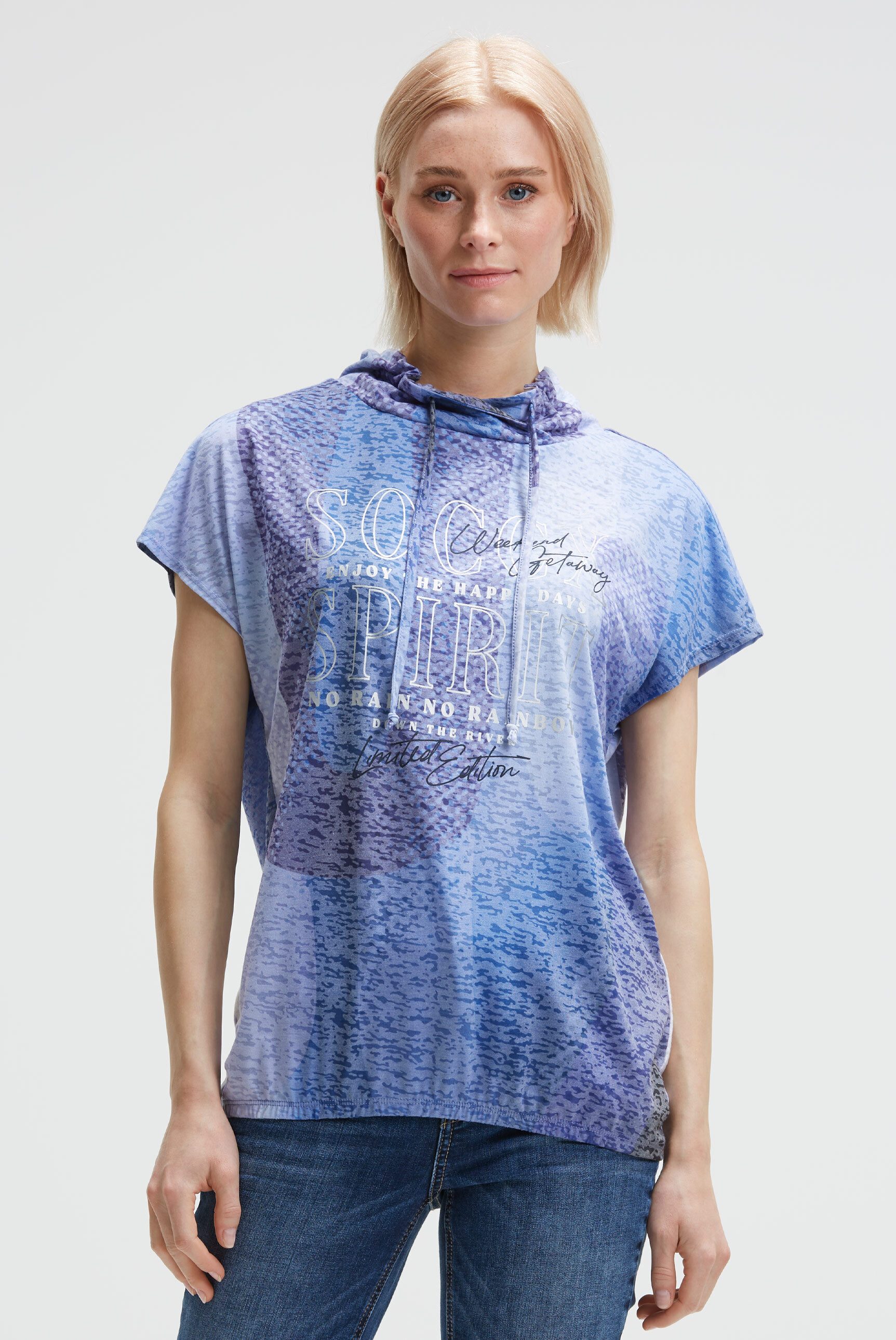 SOCCX Rundhalsshirt mit Gummizug im Saum günstig online kaufen