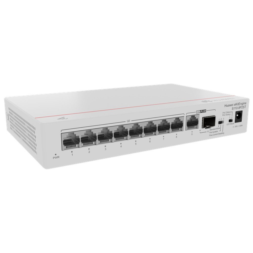 HUAWEI Switch S110-8P2ST 8x10/100/1000BA Netzwerk-Switch