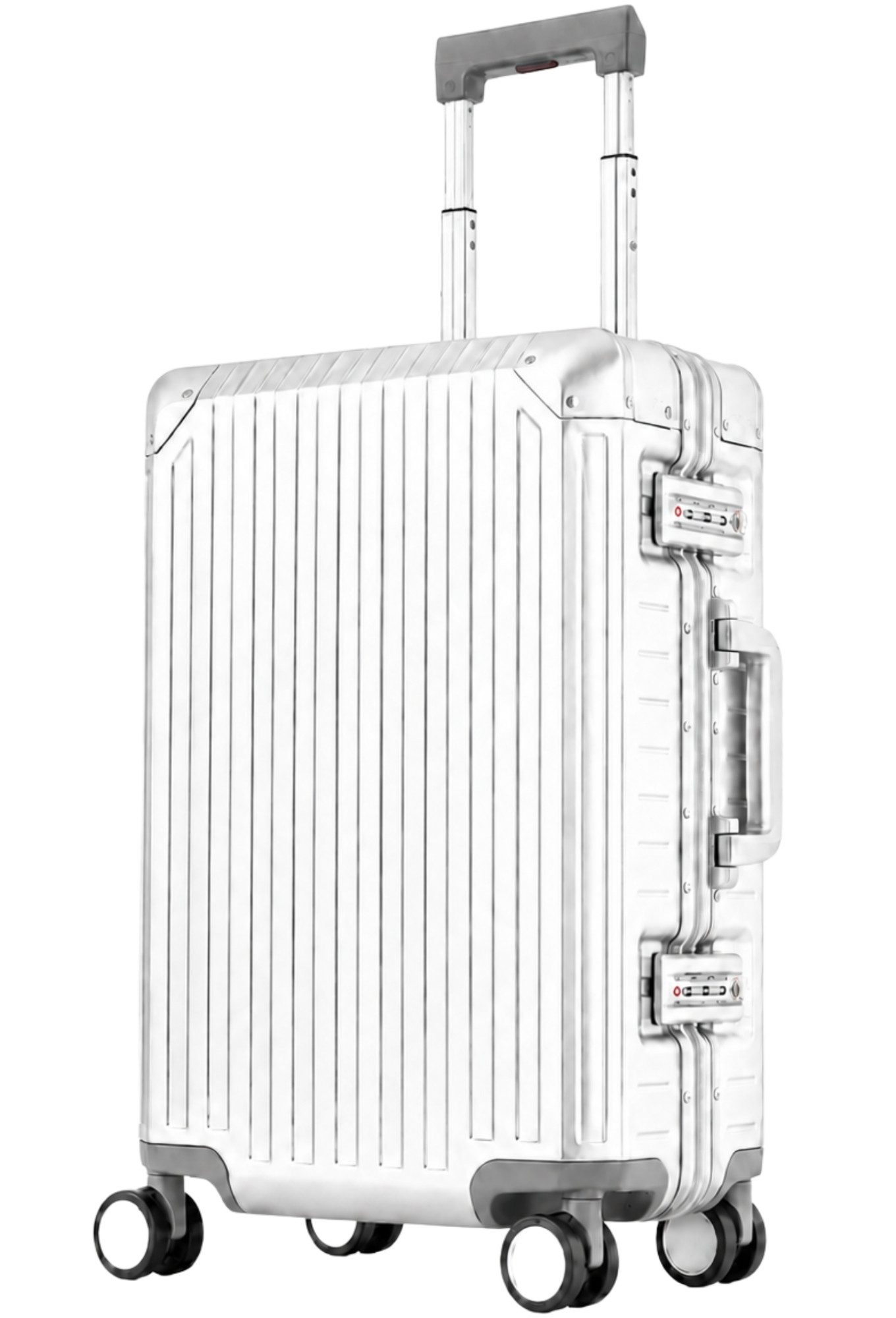 Travelhouse Handgepäckkoffer 100% Aluminium TOKYO - verschiedene Farben, 4 Rollen, mit stabilem Aluminium-Gehäuse und verstärkten Ecken