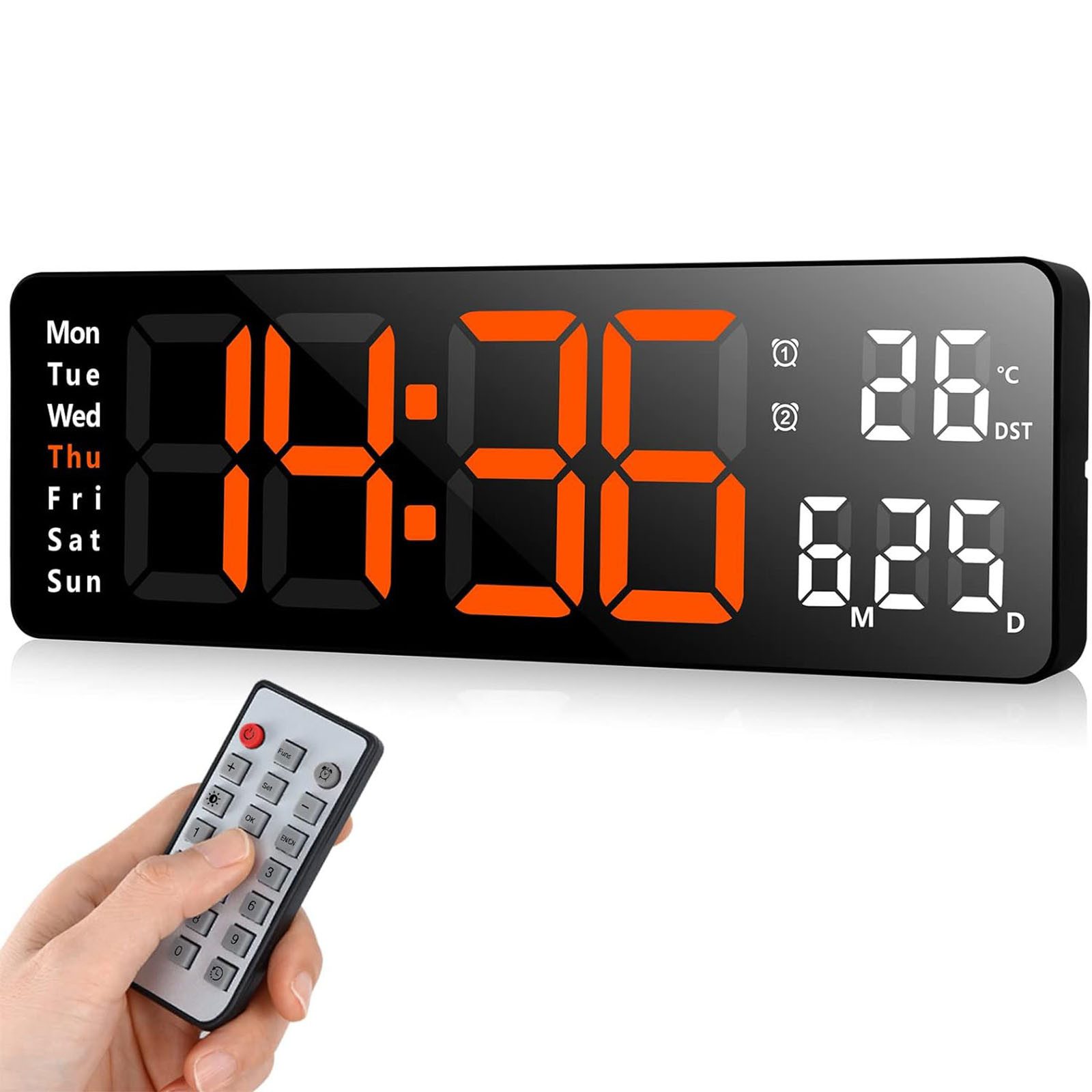 MODFU Wanduhr 13 Zoll LED Digitale Wand Uhr Küchenuhr Digitaluhr Tischuhr W günstig online kaufen