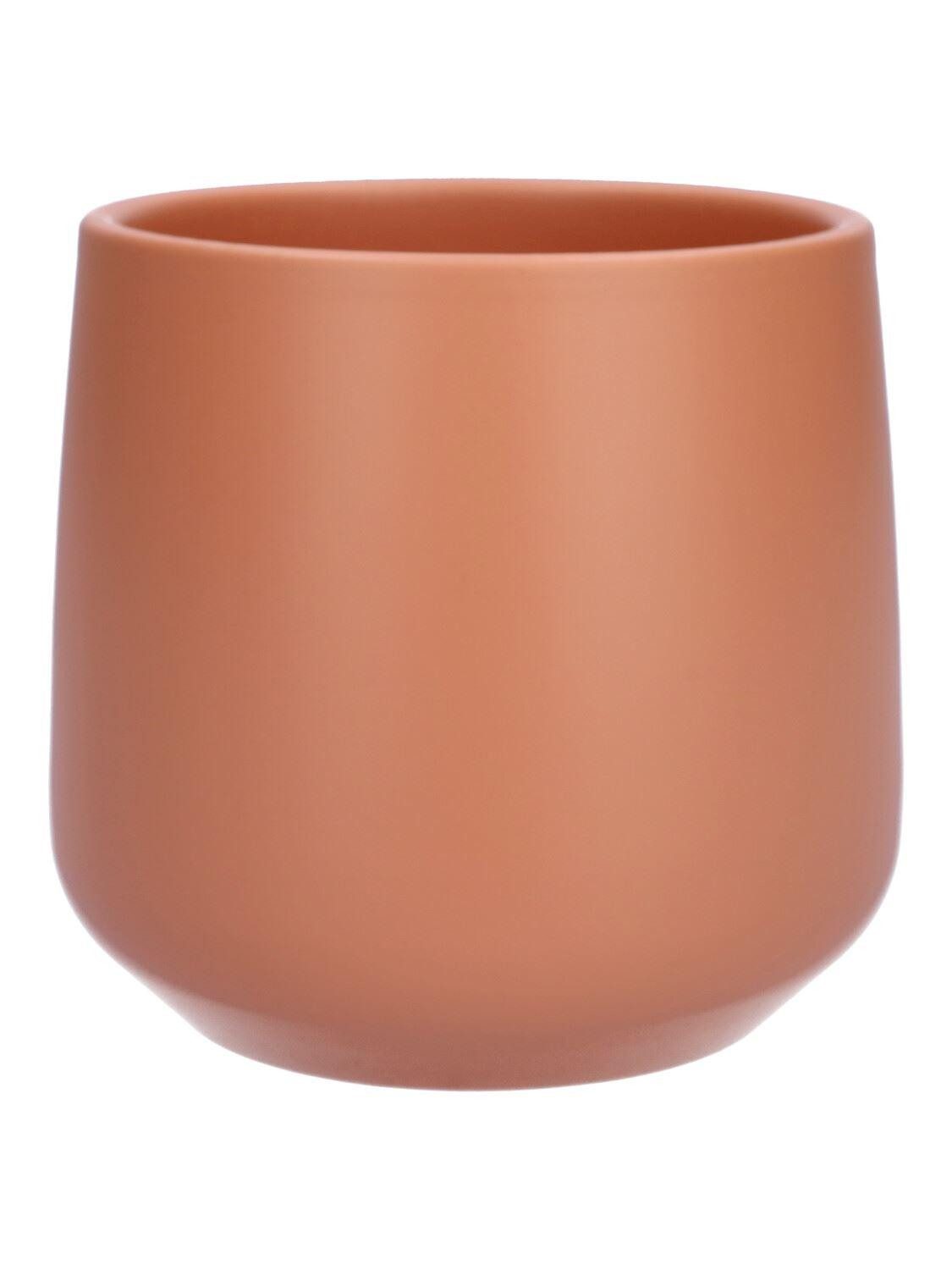 INNA-Glas Blumentopf Pflanzgefäß ZIOKA, aus Keramik, matt-terracotta, 26cm, Ø29cm