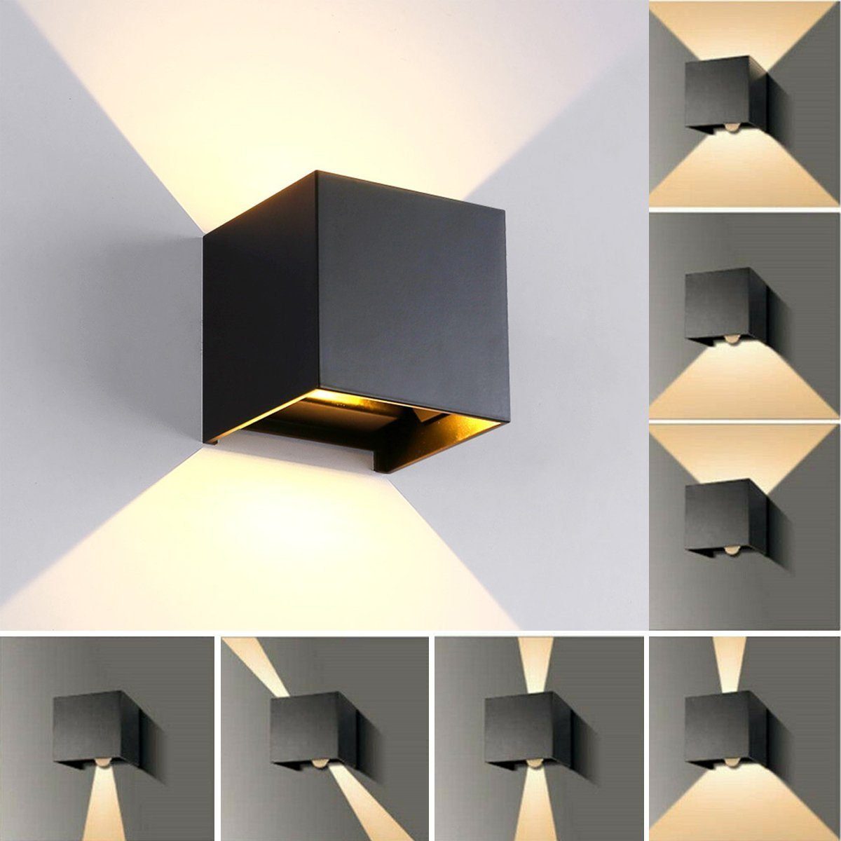 LETGOSPT Wandleuchte LED Wandleuchte Aussen 10W, günstig online kaufen