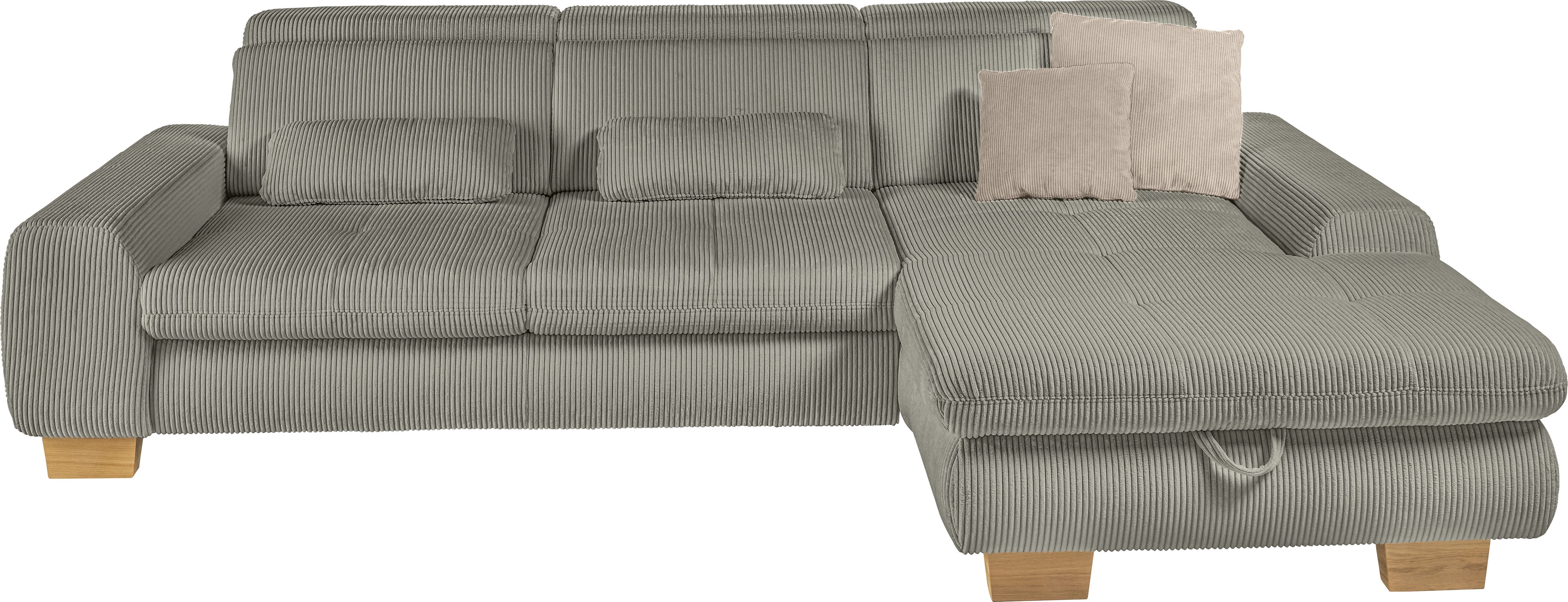 set one by Musterring Ecksofa SO 3400 Sitzhöhe 47cm oder 49cm, Sitztiefe verstellbar, B/T: 307/195cm, whlw. mit Funktion, Kaltschaum, in Cord, natur, Sitzhöhe 47