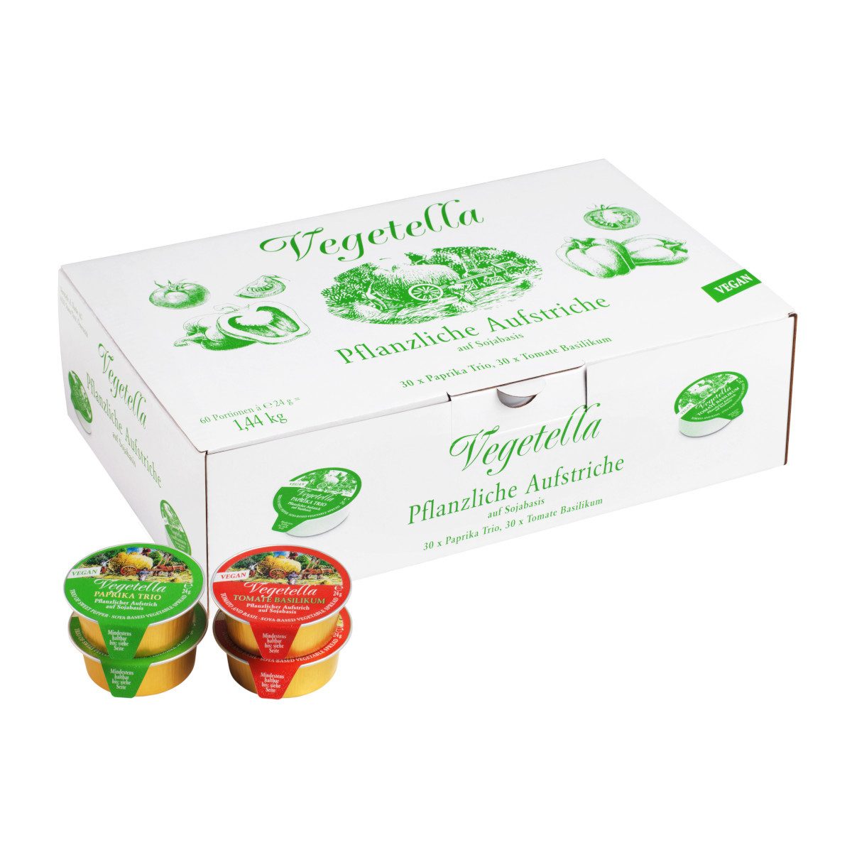 darbo Herzhafter Brotaufstrich, Darbo Vegetella pflanzliche Aufstriche 60x24g Großpackung 1440g