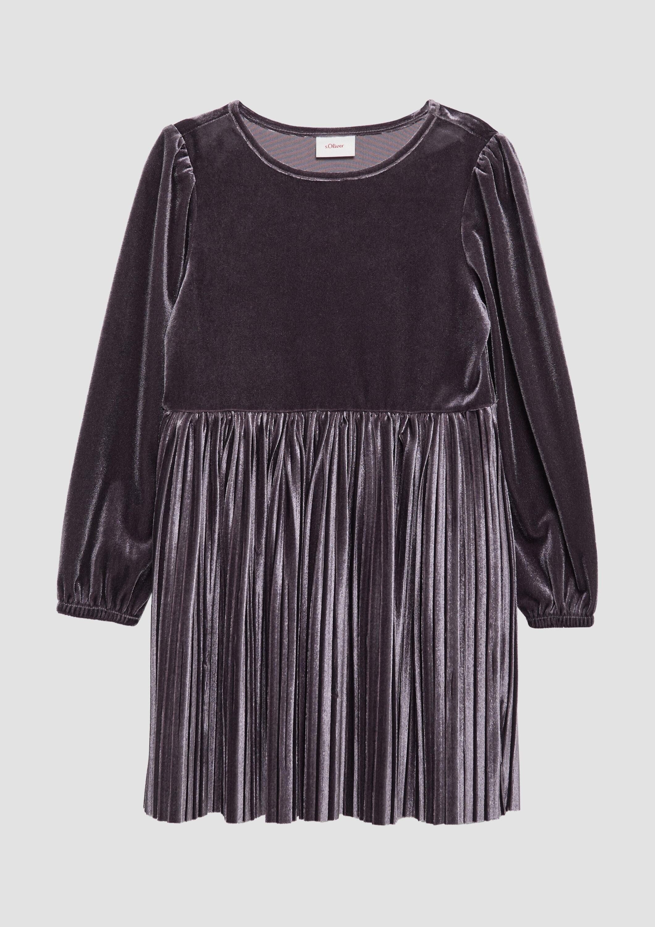 s.Oliver Minikleid Kleid Samtkleid mit plissiertem Rock