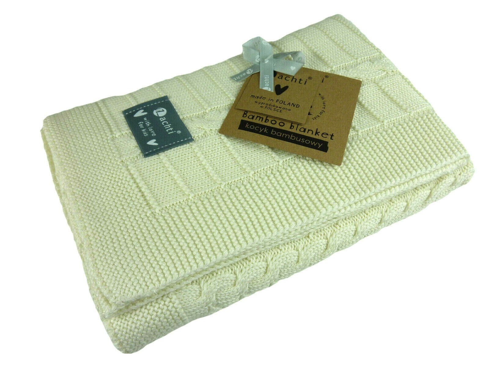 Babydecke gestrickte Kinderdecke KC-009, 80x100 cm, Taschen4life, Kuscheldecke für drinnen & draußen, Baby Strickdecke - weich & zart