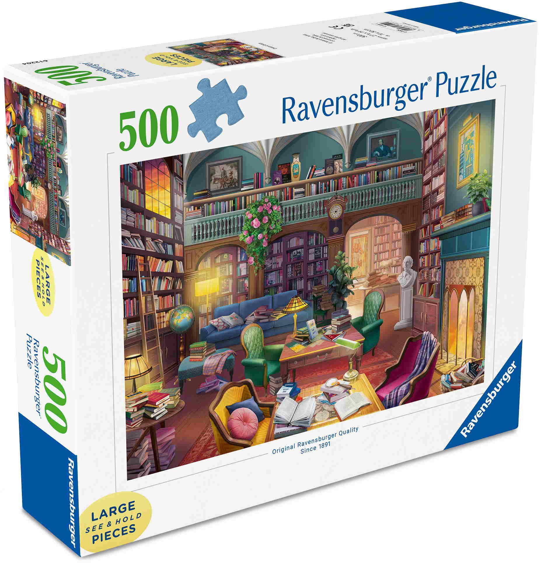 Ravensburger Puzzle 500 Teile Puzzle Large Pieces Große Teile Magische Bücherwelt 17459, Puzzleteile