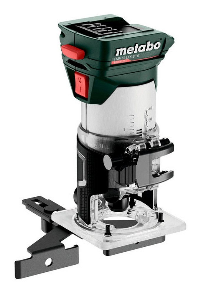 metabo Akku-Fräse FMV 18 LTX BL 8, 18 in V, Kantenfräse 2 x 4 Ah LiHD in metaBOX 145 L