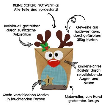 PAPIERDRACHEN Adventskalender Papierdrachen DIY Adventskalender zum Befüllen - Rentiere zum Basteln