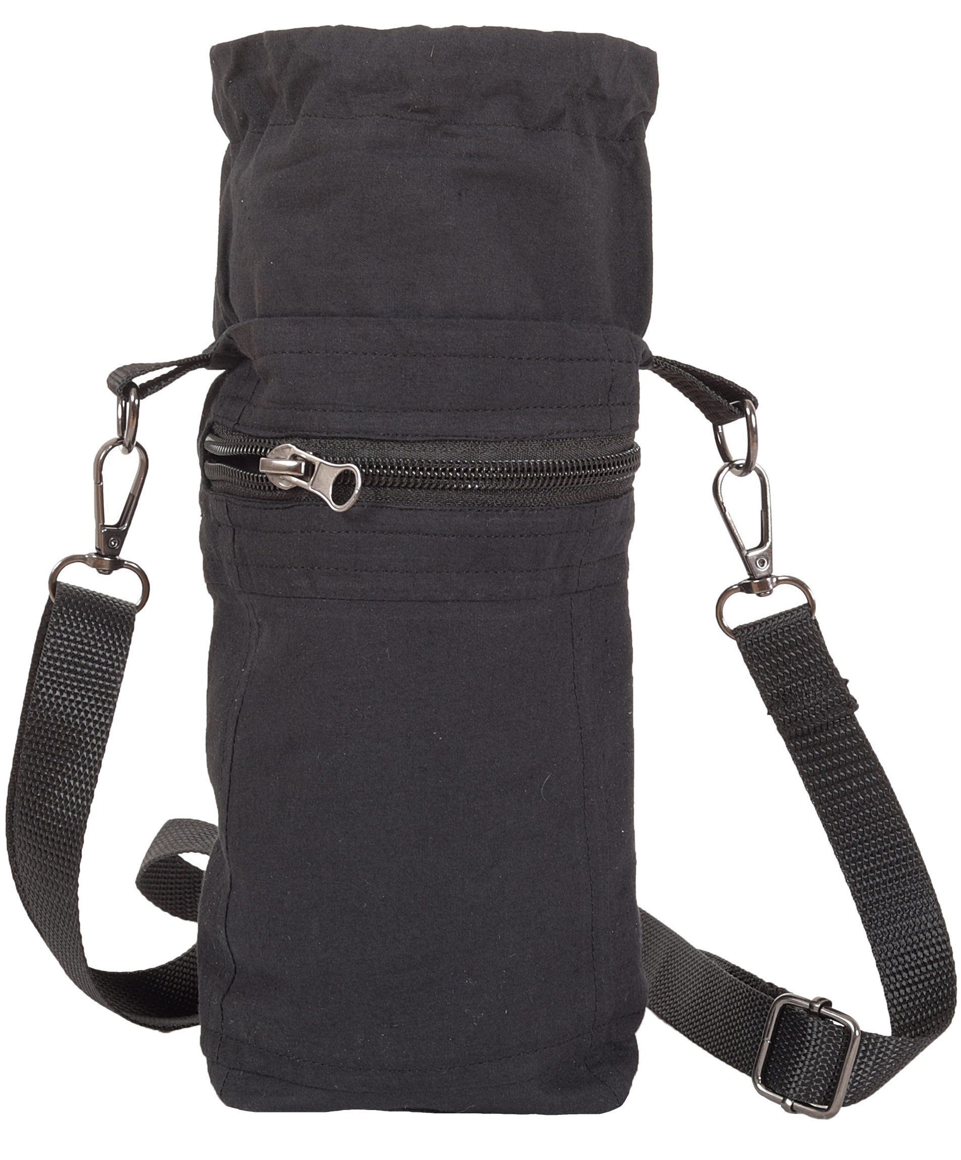 PUREWONDER Flaschenträger Flaschentasche Tasche für Coffee to-go zum Umhängen bb32 Schwarz, auch für Coffee to-go
