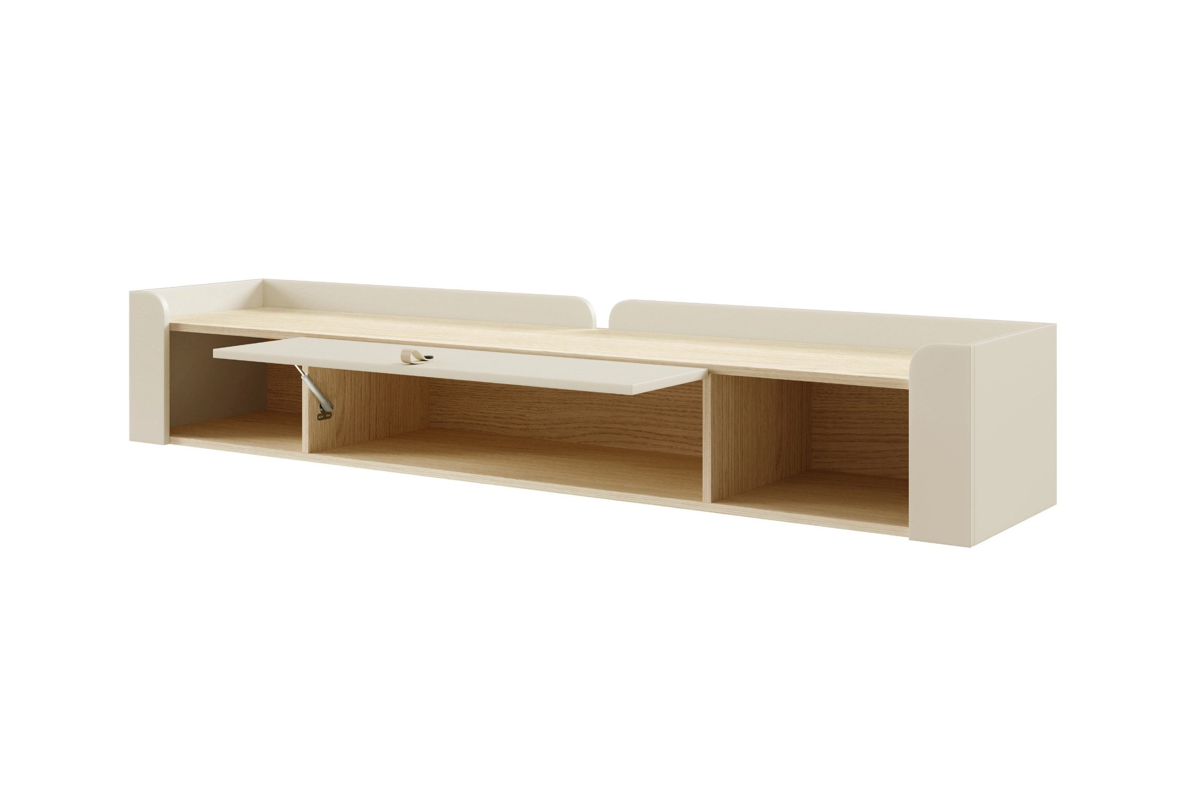 Deine Möbel 24 Hängeschrank SOVI 10 180 cm breit, Wandregal mit Klappfach und offenen Fächern (Set, 1-St., SOVI - Kollektion) skandinavisches Design, für Wohnzimmer, Kinderzimmer & Jugendzimmer