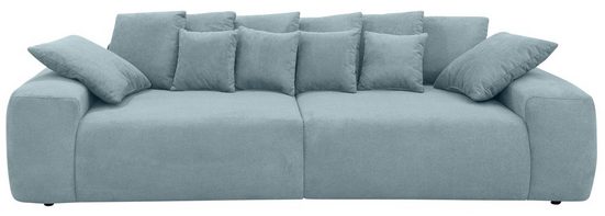 HOME AFFAIRE Big-Sofa GLAMOUR, Boxspringfederung, Breite 302 cm, Struktur Chenille Blaugrau