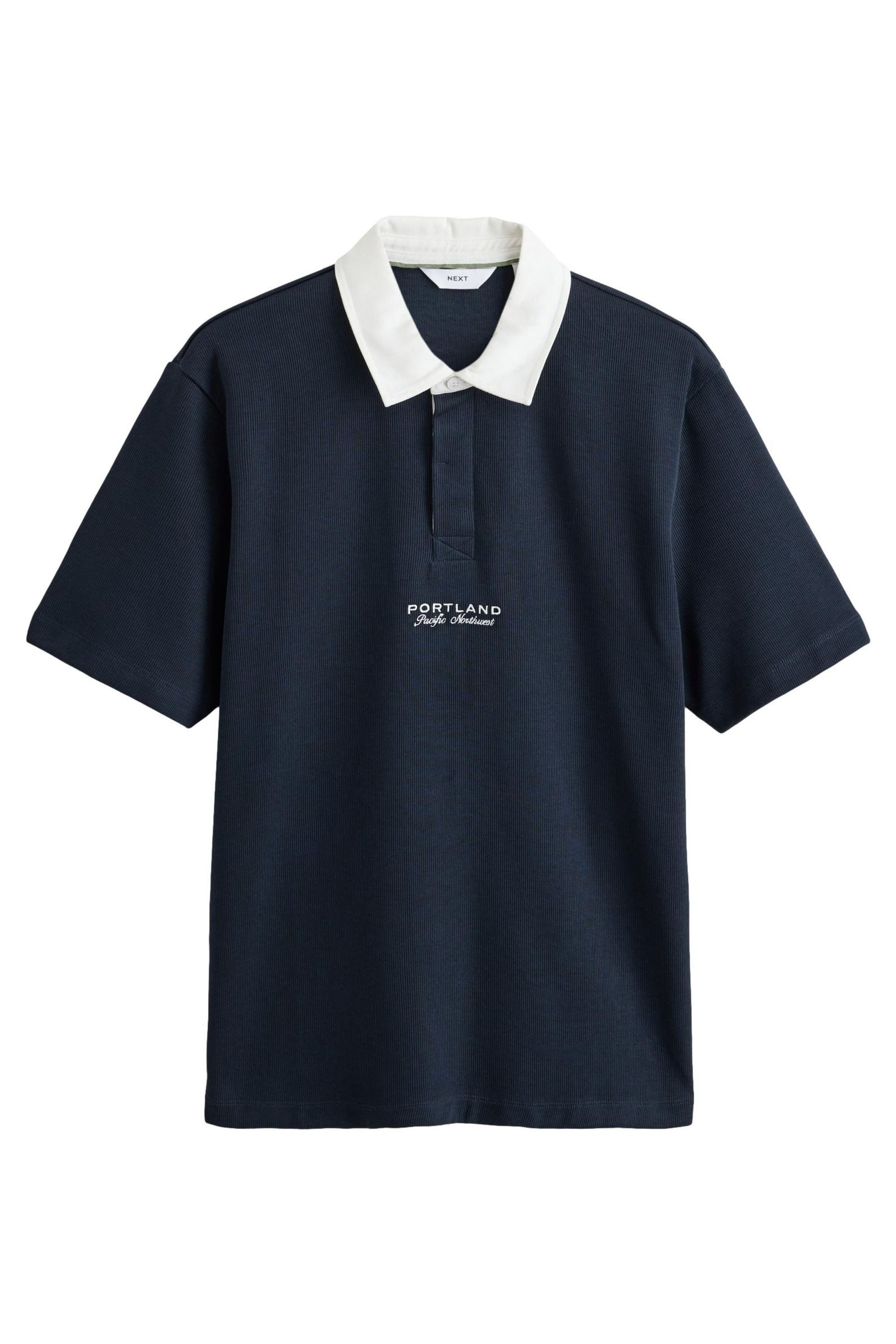 Next Poloshirt Kurzärmeliges Rugby-Shirt mit gerippter Struktur (1-tlg)