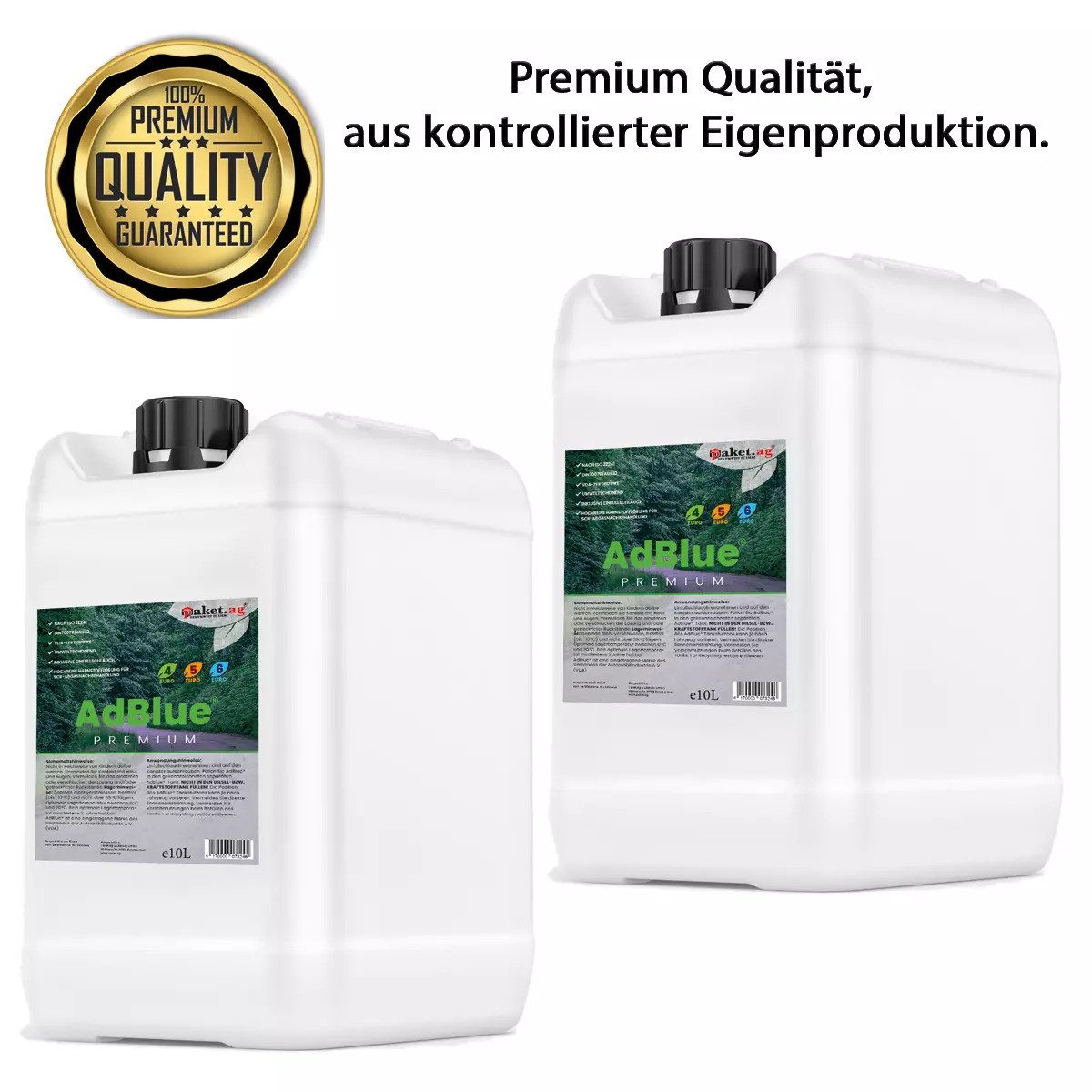 Paket.ag Diesel-Additiv AdBlue® Harnstofflösung für Dieselmotoren Paket AG AdBlue 2 x10 Liter, (1-St) Reduzierung schädlicher Stickoxide