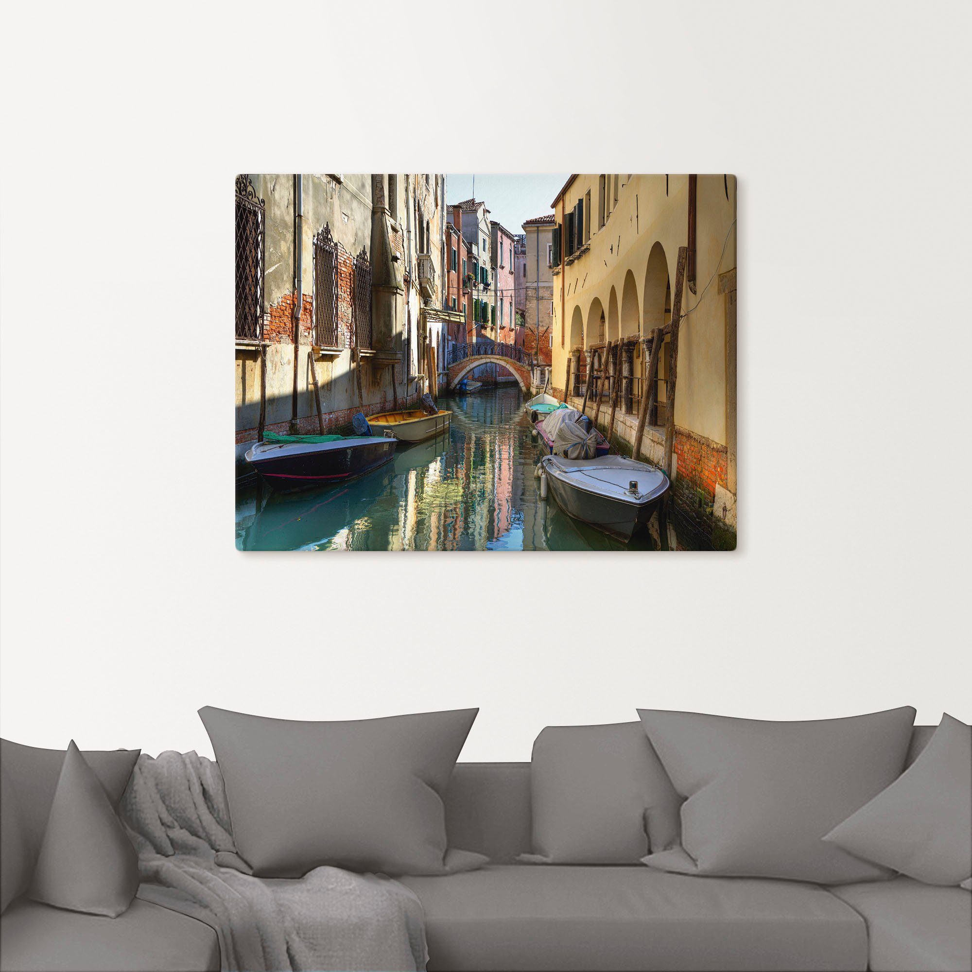 Artland Wandbild »Boote auf Kanal in Venedig«, Italien (1 Stück), in vielen Größen & Produktarten - Alubild / Outdoorbild für den Außenbereich, Leinwandbild, Poster, Wandaufkleber / Wandtattoo auch für Badezimmer geeignet-HomeTrends