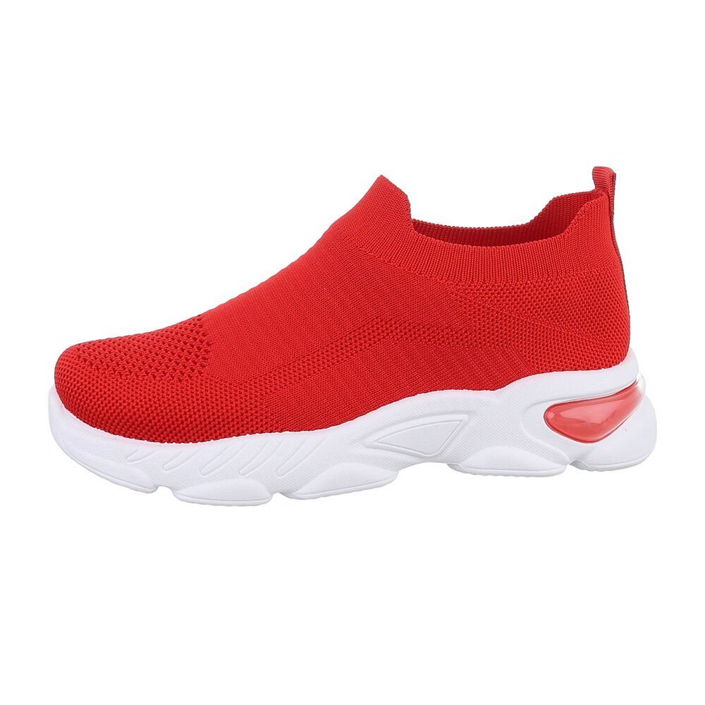 Ital-Design Kinder Low-Top Freizeit Кроссовки Flach Freizeitschuhe in Rot