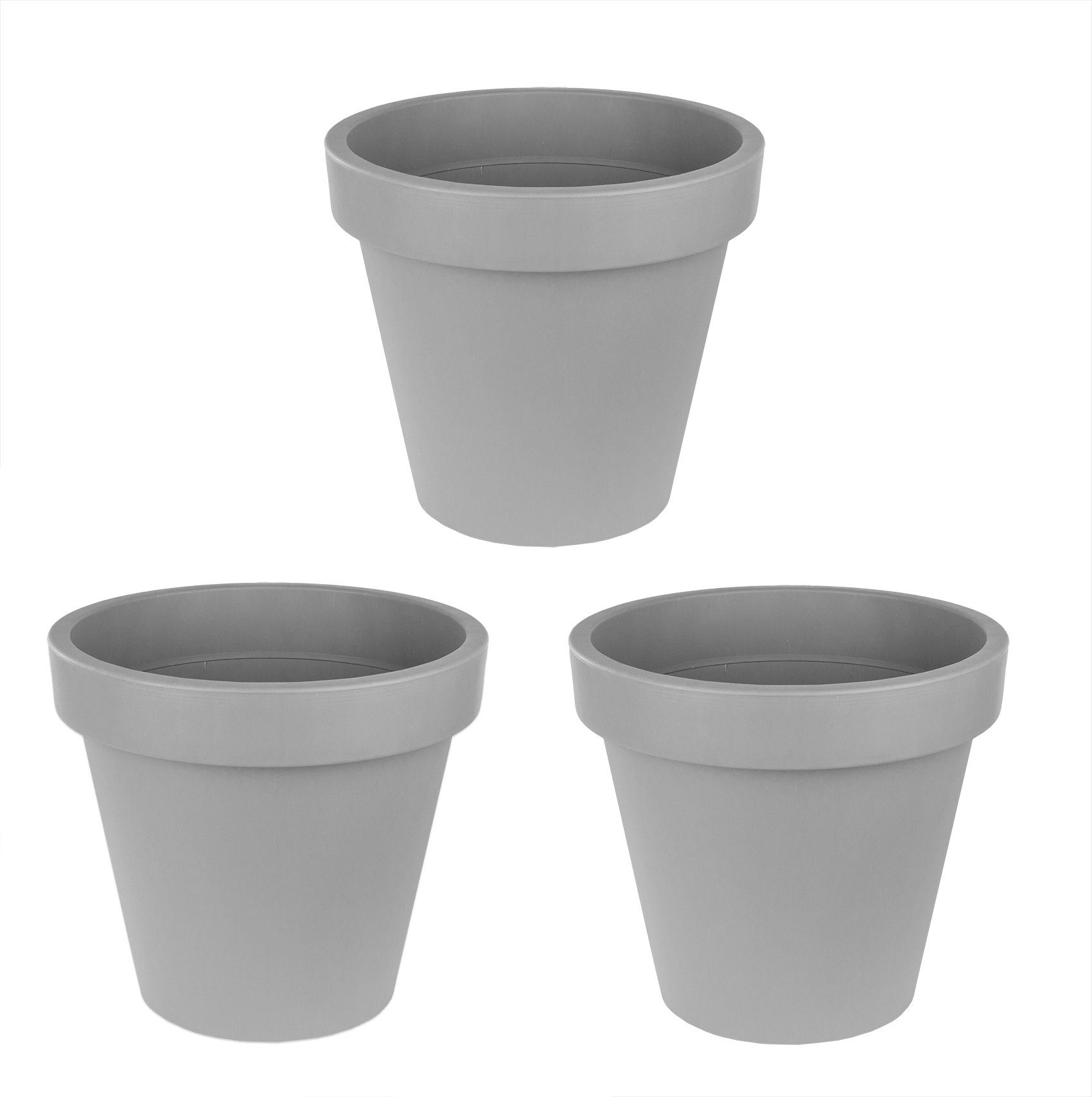 BigDean Blumentopf Ø 58 cm Grau Pflanztopf Containertopf übertopf Pflanzkübel rund (Packung, 3 St., Pflanztopf), XXL-Blumentopf, 58cm Durchmesser, Wetterfest. Reduzierter Preis € 72,34. Unverbindliche Preisempfehlung € 86,99