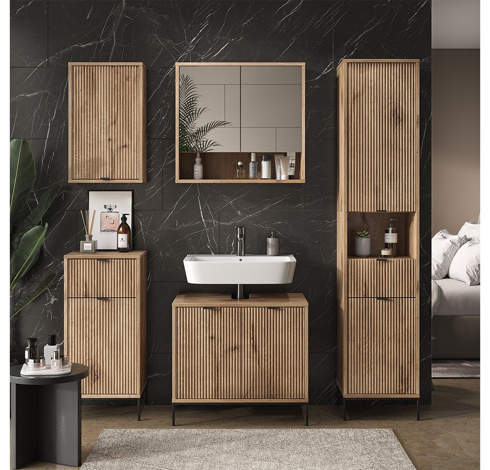 Vicco Badmöbel-Set Eliza, Viking Oak, 5-teilig, (5-St., 5er Set)