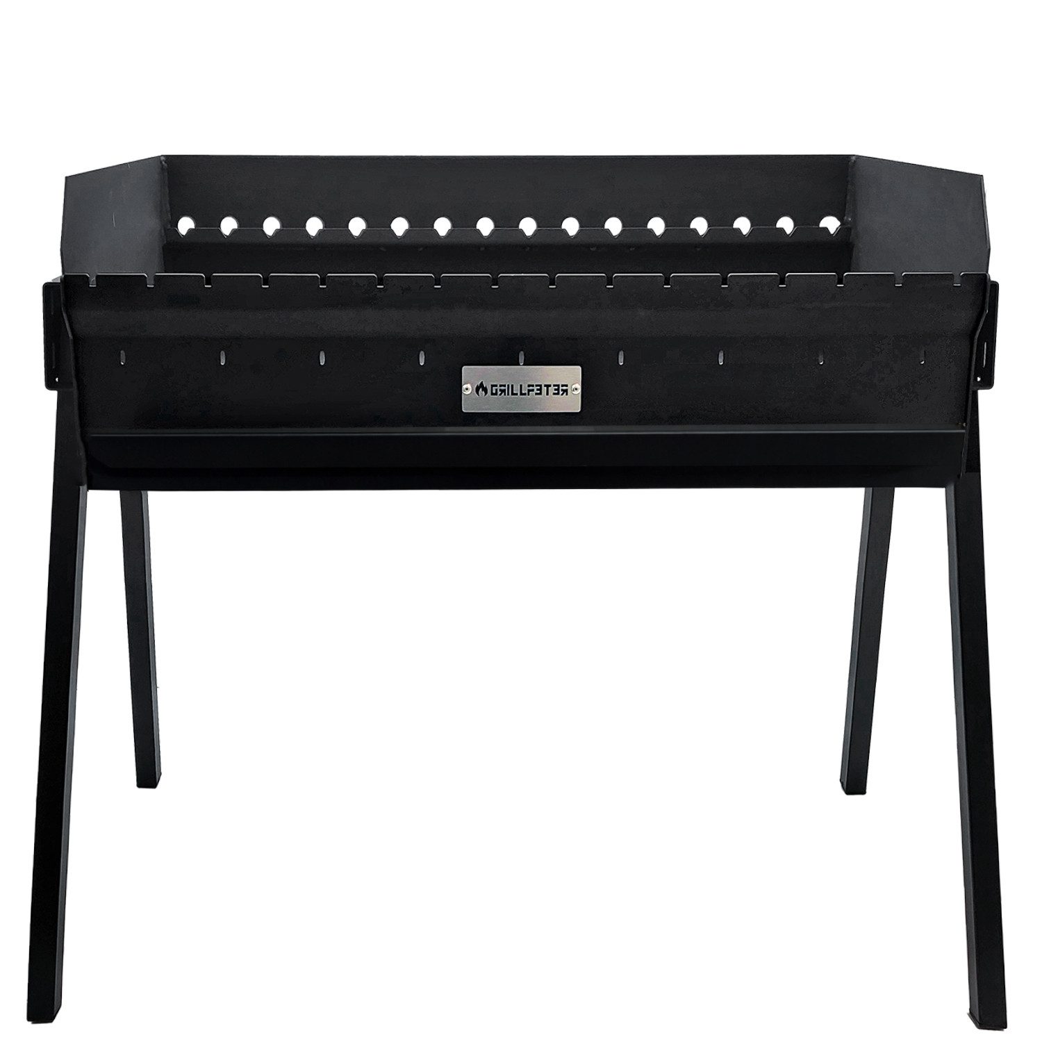 Grillpeter Holzkohlegrill Profi Mangal Altan 90 Stahl 3mm Schaschlikgrill Edelstahldeckel